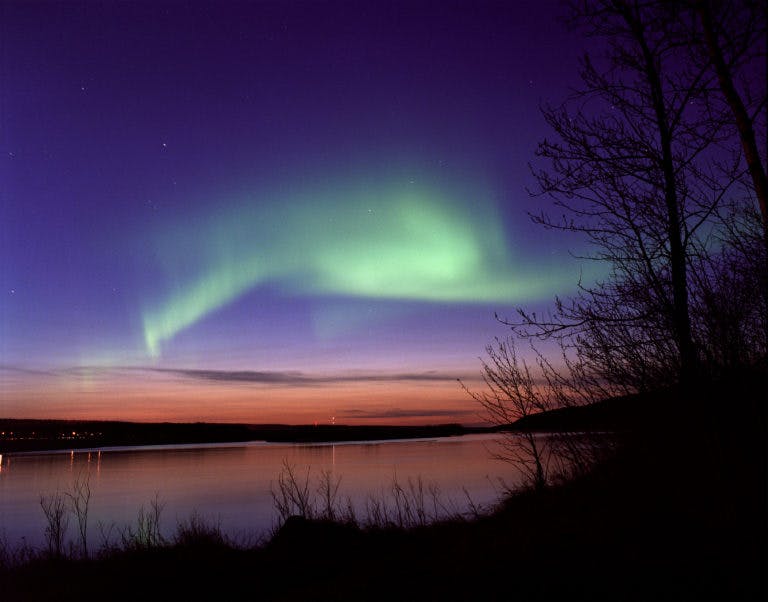 Picture of the Northern Lights at dusk