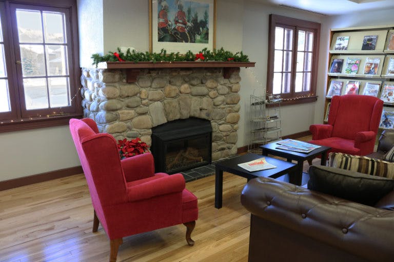 Fireplace at Jasper Municipal Library 
