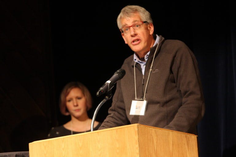 Dr. David Hik, NCE planning Lead, speaks at the 2016 Symposium. (David Applewhaite).